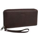 Elk Leather Clutch Wallet – Dark Brown