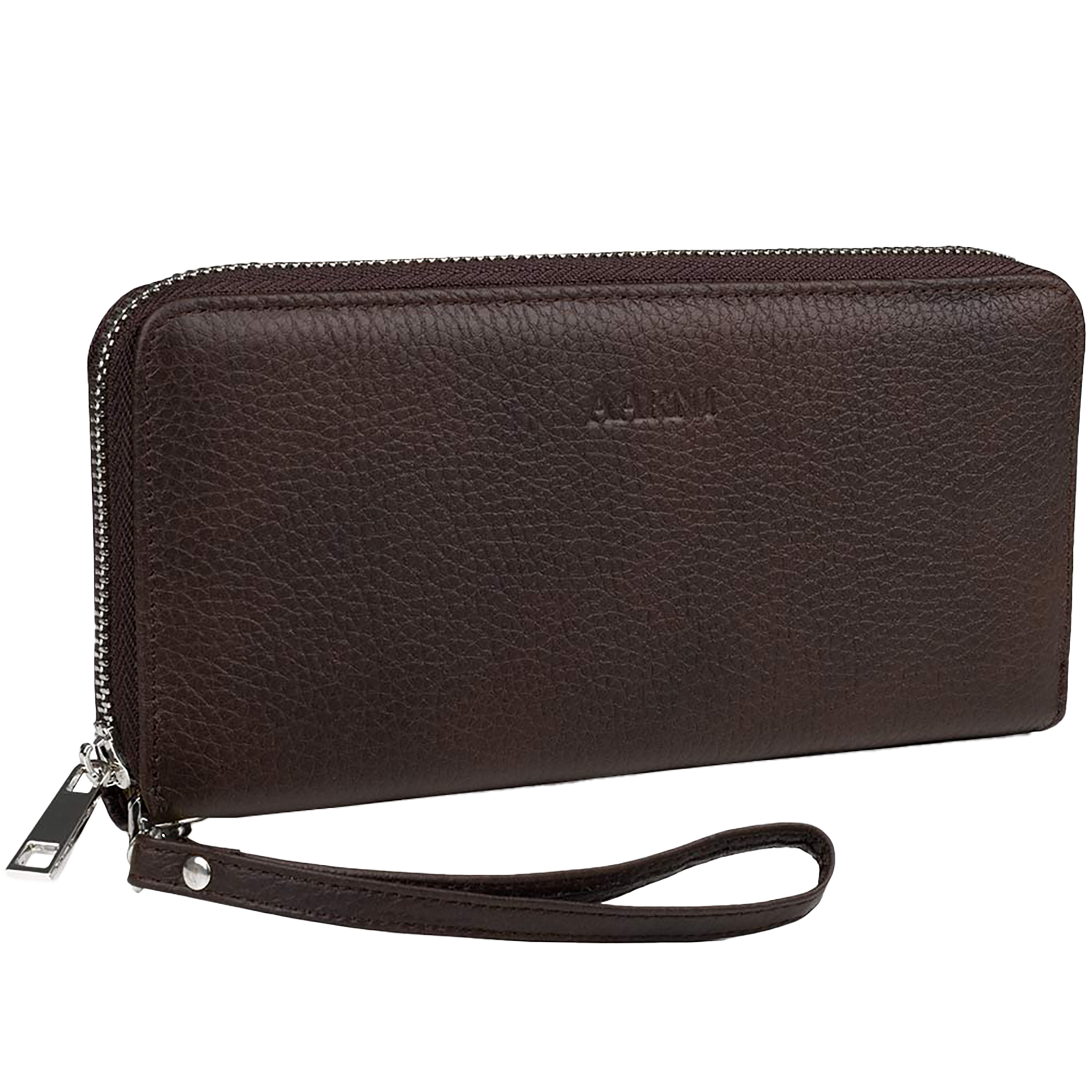 Elk Leather Clutch Wallet – Dark Brown