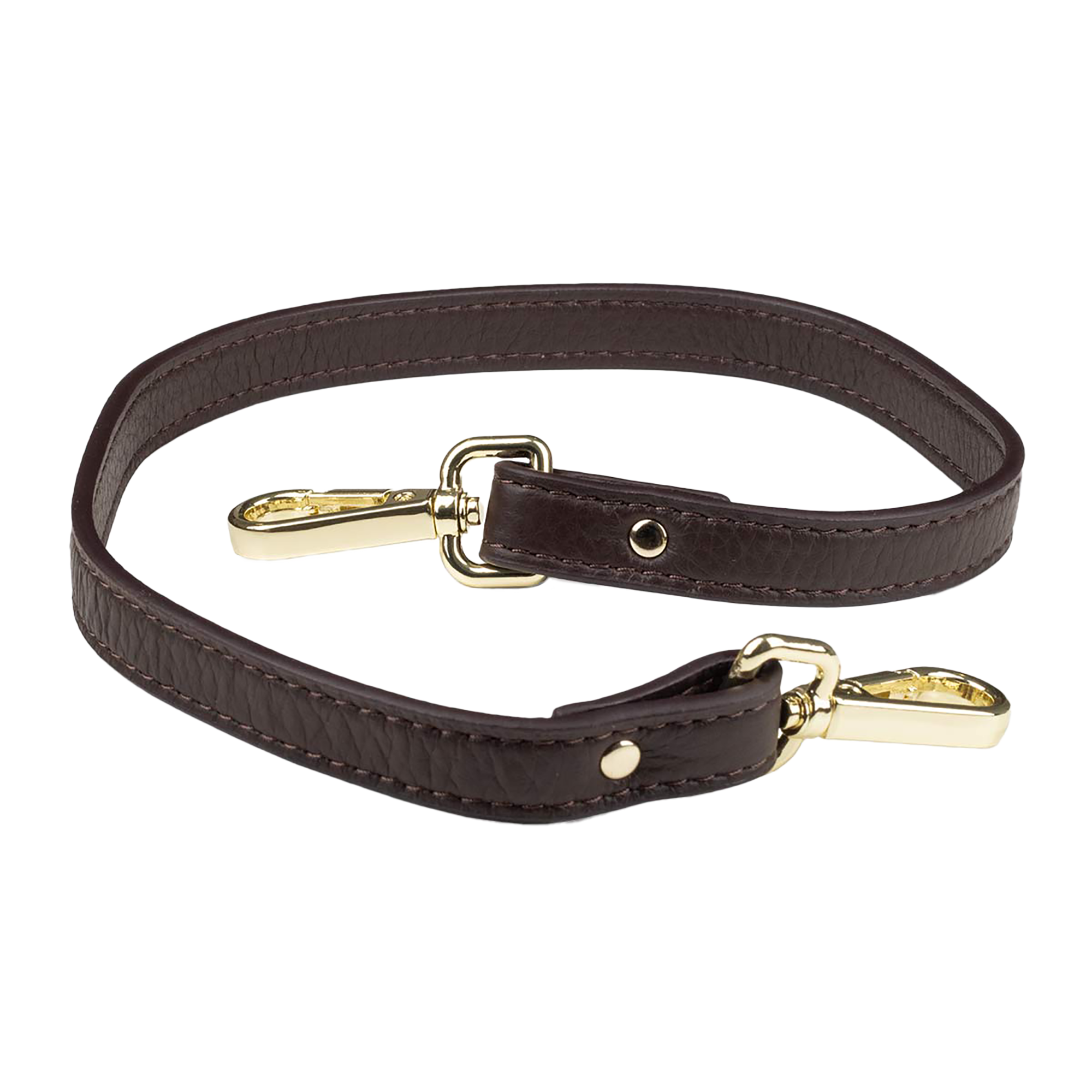 Elk Leather Short Shoulder Strap – Dark Brown