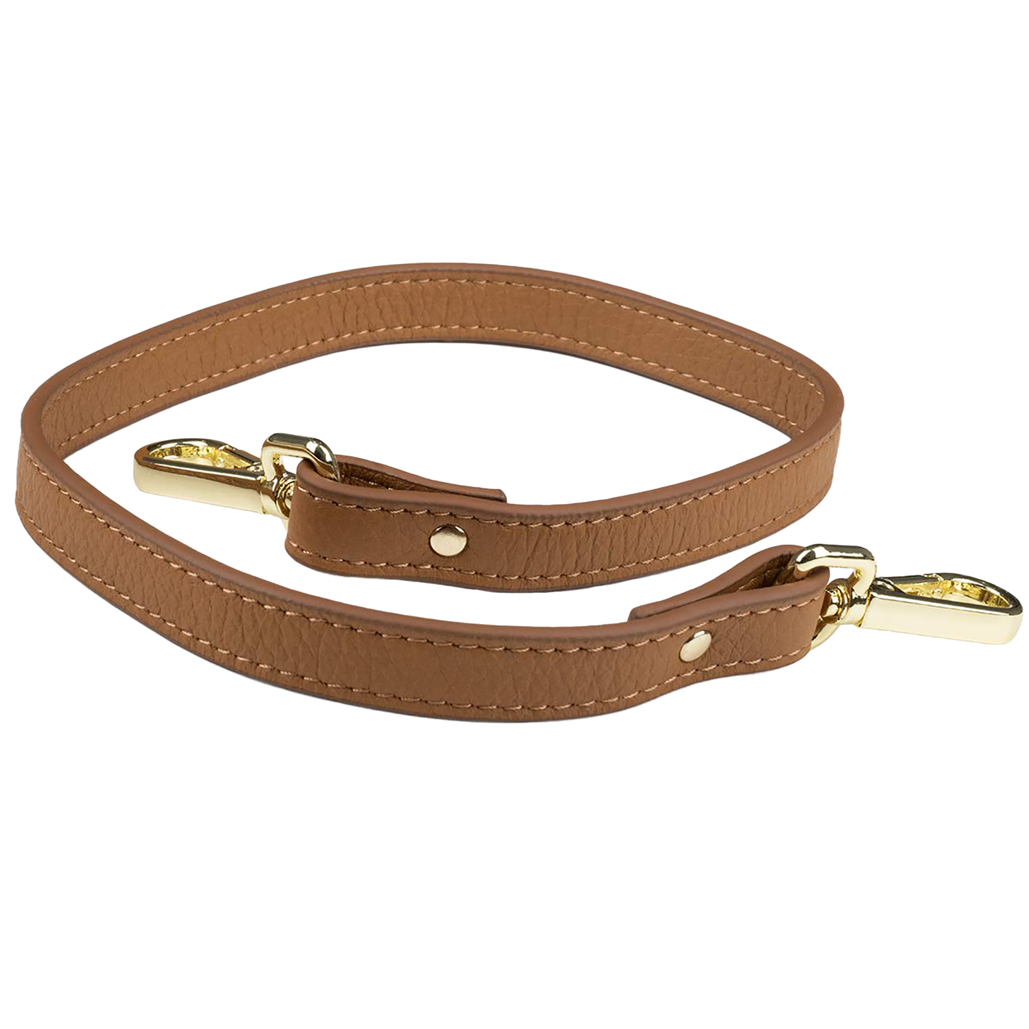 Elk Leather Short Shoulder Strap – Cognac