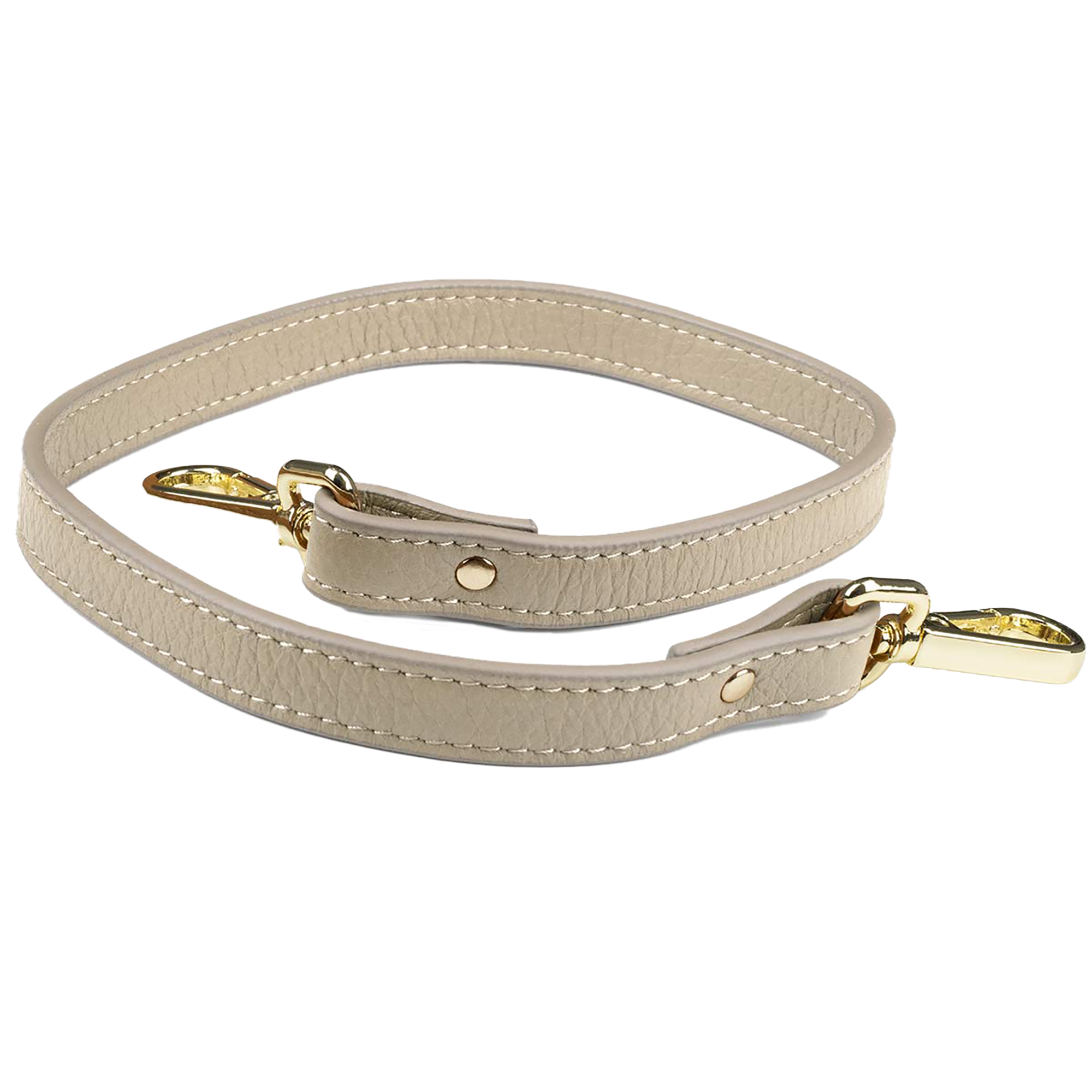 Elk Leather Short Shoulder Strap – Taupe