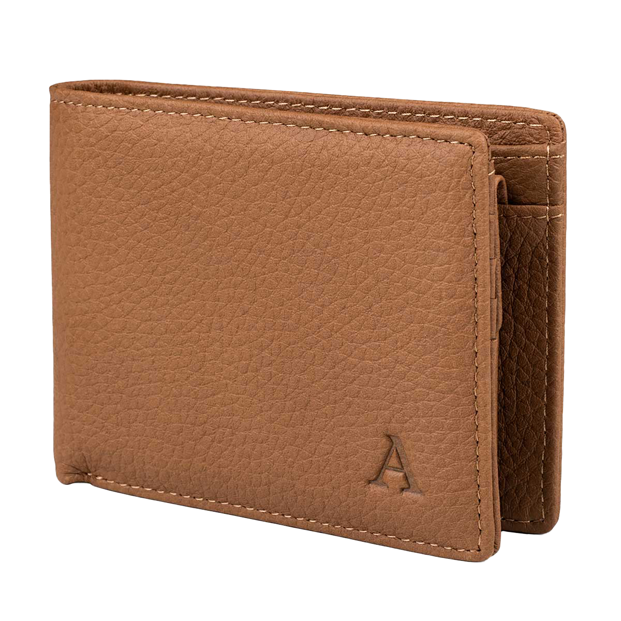 Elk Leather Wallet With Coin Pocket – Cognac